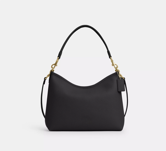 Soft Pebble Leather Convertible Bucket Shoulder Bag With Dual Detachable Straps